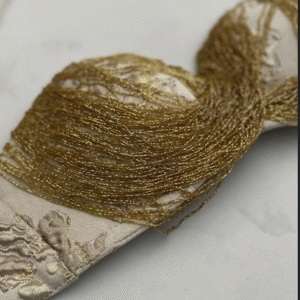 Premium Gold Brocade Top with Hand-sewn Beadwork