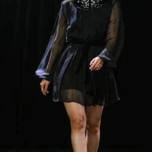 Premium Gigi V - Black Silk Chiffon Minidress